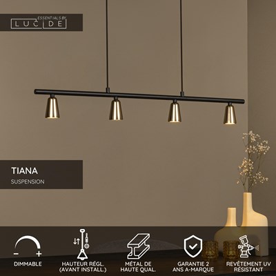 Lucide TIANA - Suspension - 4xGU10 - Champagne Couleur | Essential